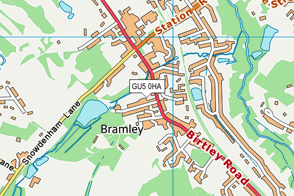 GU5 0HA map - OS VectorMap District (Ordnance Survey)