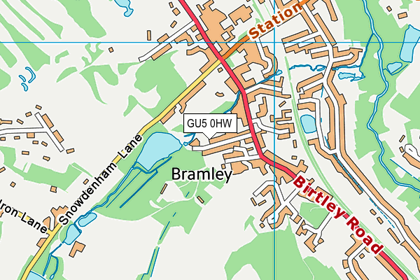 GU5 0HW map - OS VectorMap District (Ordnance Survey)