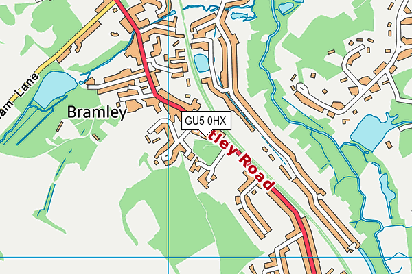 Bramley CofE Aided Infant School and Nursery map (GU5 0HX) - OS VectorMap District (Ordnance Survey)