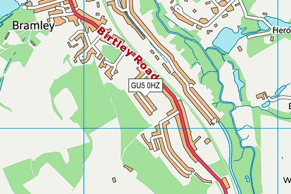 GU5 0HZ map - OS VectorMap District (Ordnance Survey)