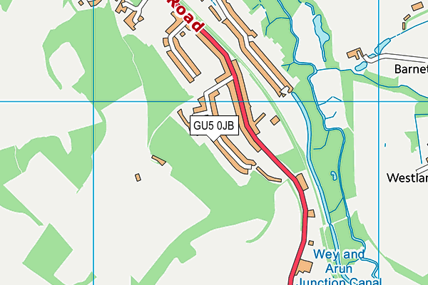 GU5 0JB map - OS VectorMap District (Ordnance Survey)