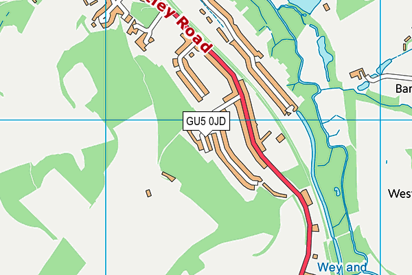 GU5 0JD map - OS VectorMap District (Ordnance Survey)