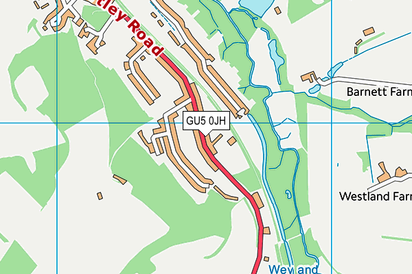 GU5 0JH map - OS VectorMap District (Ordnance Survey)