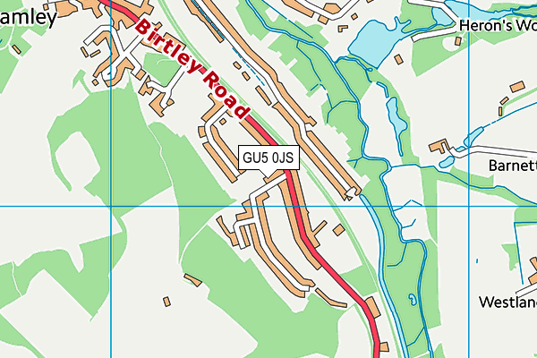 GU5 0JS map - OS VectorMap District (Ordnance Survey)