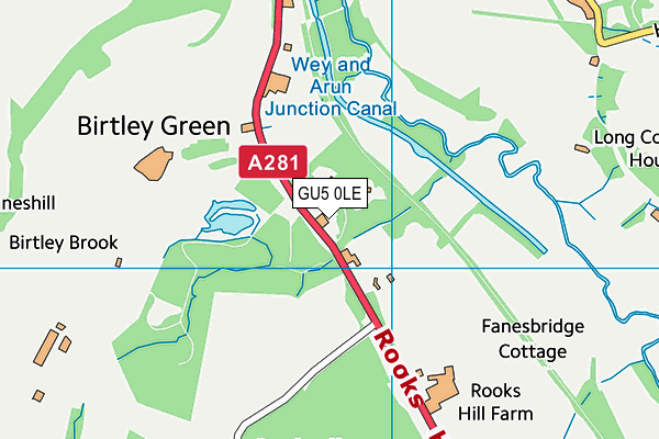 GU5 0LE map - OS VectorMap District (Ordnance Survey)