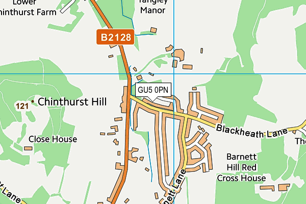 GU5 0PN map - OS VectorMap District (Ordnance Survey)