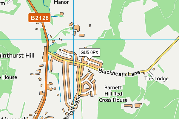 GU5 0PX map - OS VectorMap District (Ordnance Survey)