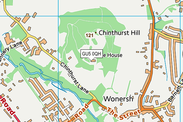 GU5 0QH map - OS VectorMap District (Ordnance Survey)