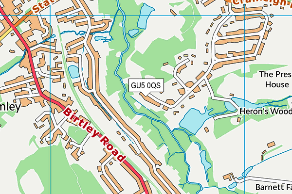 GU5 0QS map - OS VectorMap District (Ordnance Survey)