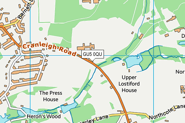 GU5 0QU map - OS VectorMap District (Ordnance Survey)