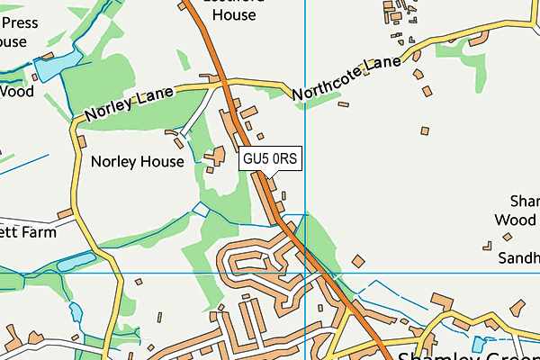 GU5 0RS map - OS VectorMap District (Ordnance Survey)