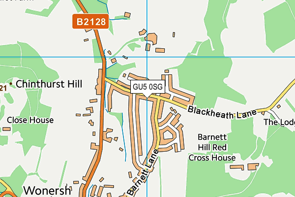GU5 0SG map - OS VectorMap District (Ordnance Survey)