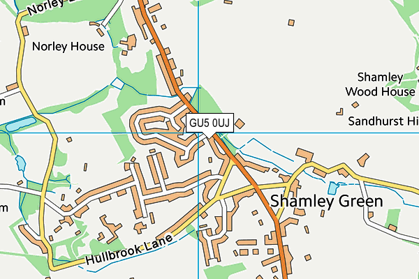 GU5 0UJ map - OS VectorMap District (Ordnance Survey)