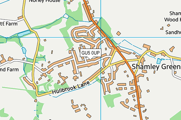 GU5 0UP map - OS VectorMap District (Ordnance Survey)