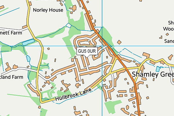 GU5 0UR map - OS VectorMap District (Ordnance Survey)