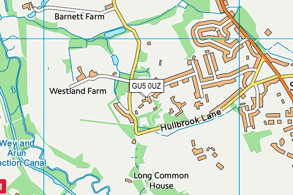 GU5 0UZ map - OS VectorMap District (Ordnance Survey)