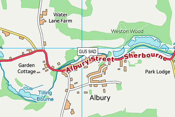 GU5 9AD map - OS VectorMap District (Ordnance Survey)