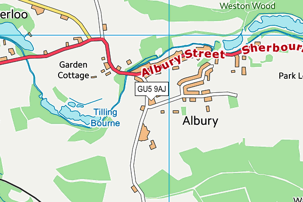 GU5 9AJ map - OS VectorMap District (Ordnance Survey)