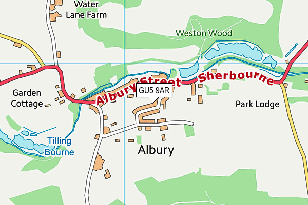 GU5 9AR map - OS VectorMap District (Ordnance Survey)