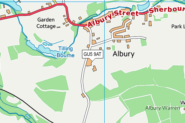 GU5 9AT map - OS VectorMap District (Ordnance Survey)