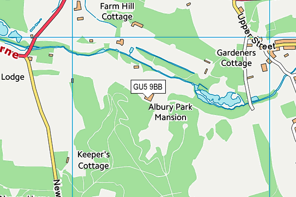 GU5 9BB map - OS VectorMap District (Ordnance Survey)