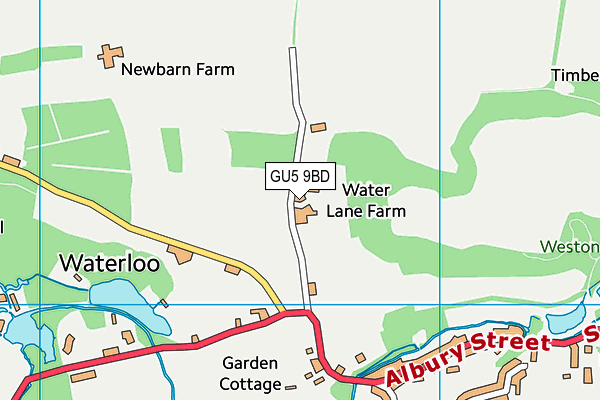 GU5 9BD map - OS VectorMap District (Ordnance Survey)