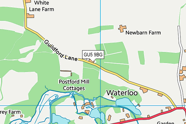 GU5 9BG map - OS VectorMap District (Ordnance Survey)