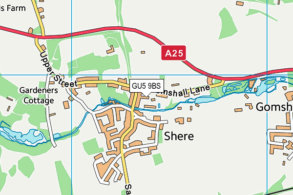 GU5 9BS map - OS VectorMap District (Ordnance Survey)