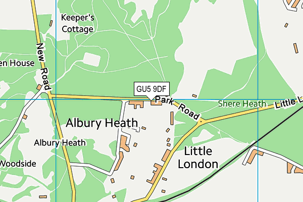 GU5 9DF map - OS VectorMap District (Ordnance Survey)