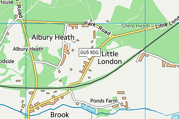 GU5 9DG map - OS VectorMap District (Ordnance Survey)