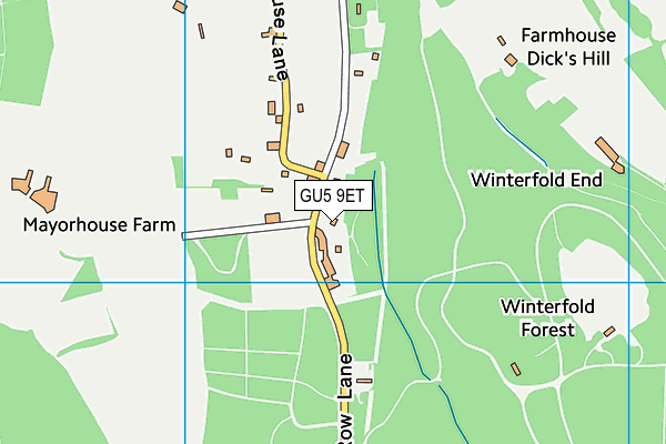 GU5 9ET map - OS VectorMap District (Ordnance Survey)