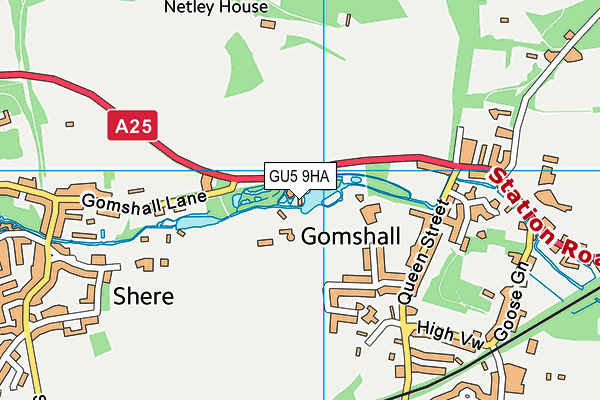 GU5 9HA map - OS VectorMap District (Ordnance Survey)