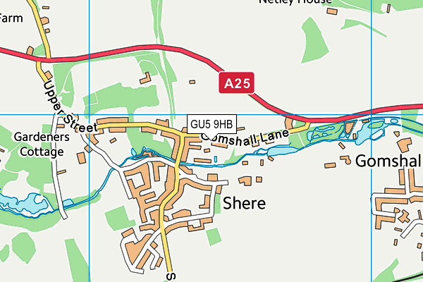 Shere CofE Aided Infant School map (GU5 9HB) - OS VectorMap District (Ordnance Survey)