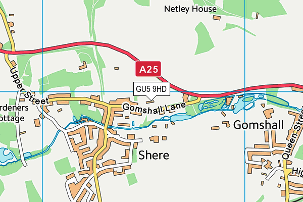 GU5 9HD map - OS VectorMap District (Ordnance Survey)