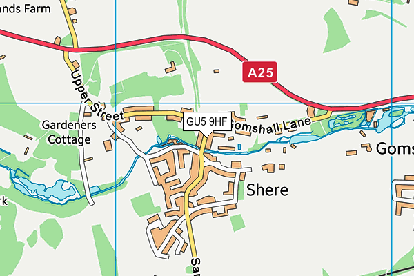 GU5 9HF map - OS VectorMap District (Ordnance Survey)