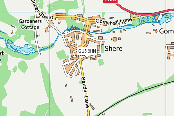 GU5 9HN map - OS VectorMap District (Ordnance Survey)