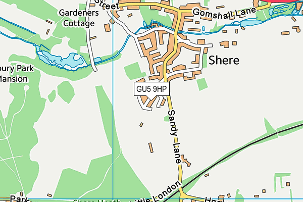 GU5 9HP map - OS VectorMap District (Ordnance Survey)