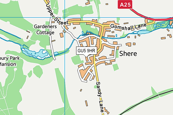 GU5 9HR map - OS VectorMap District (Ordnance Survey)