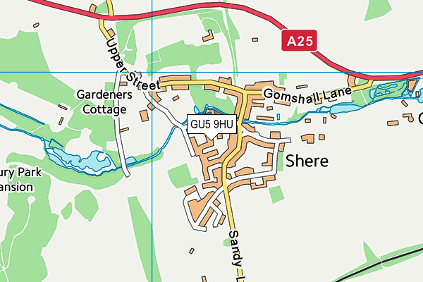 GU5 9HU map - OS VectorMap District (Ordnance Survey)