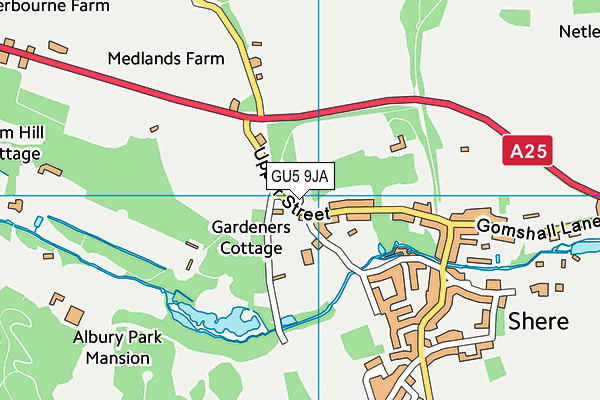 GU5 9JA map - OS VectorMap District (Ordnance Survey)