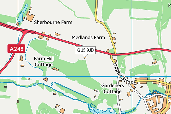 GU5 9JD map - OS VectorMap District (Ordnance Survey)