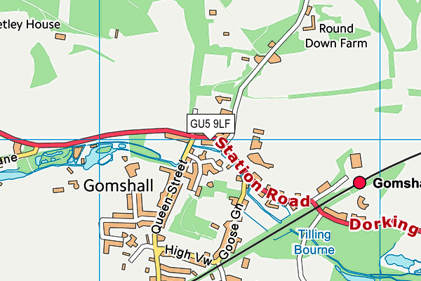 GU5 9LF map - OS VectorMap District (Ordnance Survey)