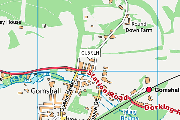 GU5 9LH map - OS VectorMap District (Ordnance Survey)