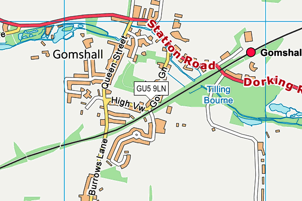 GU5 9LN map - OS VectorMap District (Ordnance Survey)