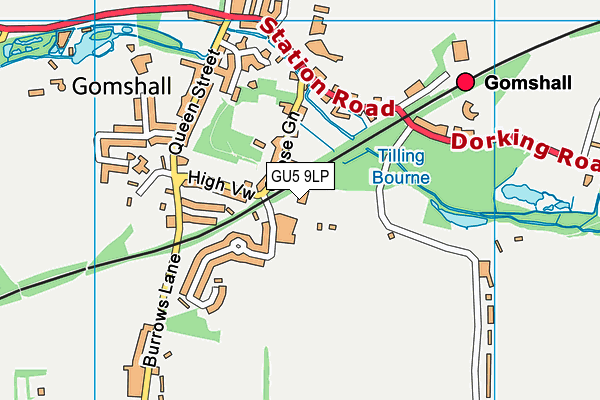 GU5 9LP map - OS VectorMap District (Ordnance Survey)