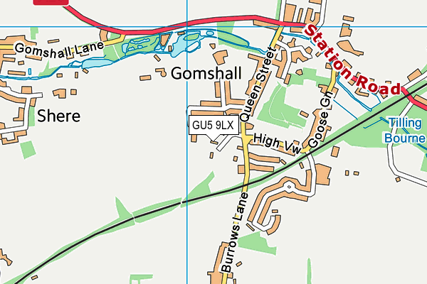 GU5 9LX map - OS VectorMap District (Ordnance Survey)