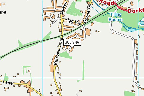 GU5 9NA map - OS VectorMap District (Ordnance Survey)