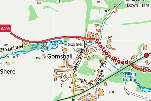 GU5 9NL map - OS VectorMap District (Ordnance Survey)