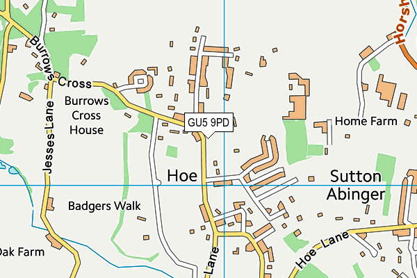 GU5 9PD map - OS VectorMap District (Ordnance Survey)