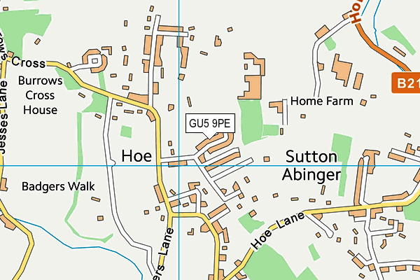 GU5 9PE map - OS VectorMap District (Ordnance Survey)